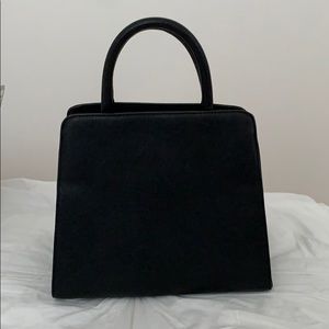 Black Faux Leather Small Handbag